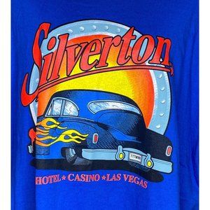 Silverton Hotel Casino Las Vegas Flames 90's T shirt XXL Blue